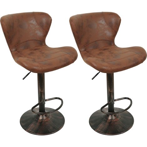 2er-Set Barhocker braune Barhocker Industrie Vintage - braun (1/5)
