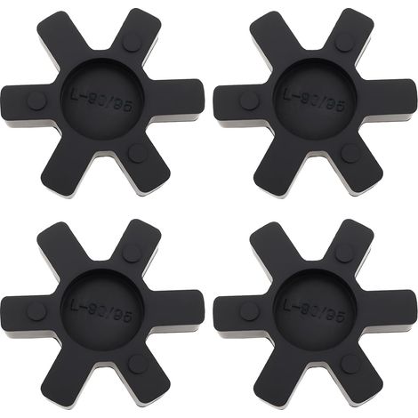 Juego de 4 acoplamientos de mandíbula sólida L095 con inserto de elastómero de caucho NBR para bombas, ventiladores y motores. (1/5)