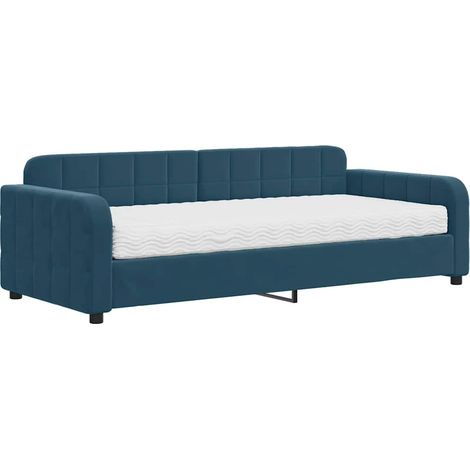 Maison Exclusive - Divano Letto con Materasso Blu 90x200 cm in Velluto