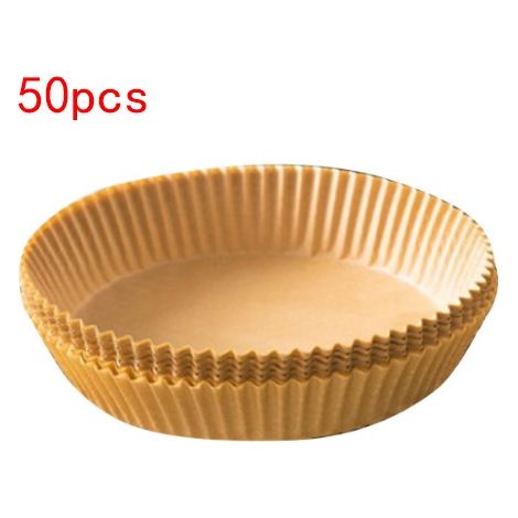Lot de 100 feuilles de papier sulfurisé jetables pour friteuses à air, de forme ronde et antiadhésives.-AquaForge (1/4)