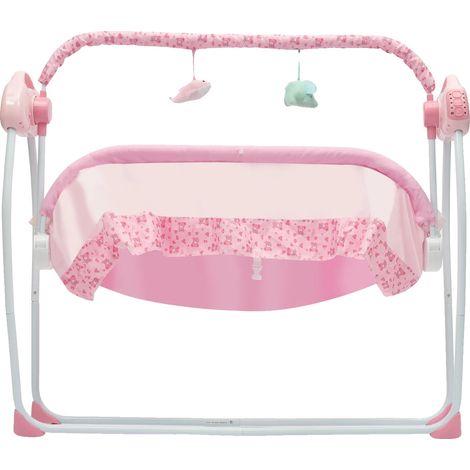 Berceau pour bébé, fonction de balancement automatique, télécommande, Rose (1/2)