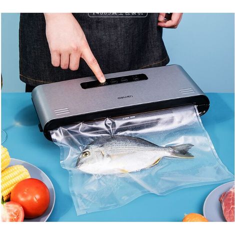 Scellant sous vide alimentaire automatique, scellant sous vide professionnel 5 en 1 commercial et domestique, humide et sec, opération à une main,gris (1/5)