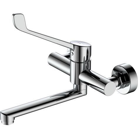 Avapax Robinet mural Medico - Chrome - Levier - Corps en laiton - Bec orientable