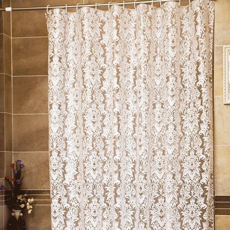 Rideau De Douche - PEVA - 180 x 180 cm - Anti-moisissure - Avec Anneaux - 1 Pièce