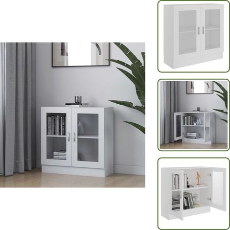 Armadio bianco - vidaXL Armadietto con Vetrina Bianco 82,5x30,5x80 cm Legno Multistrato - Armadio per interni