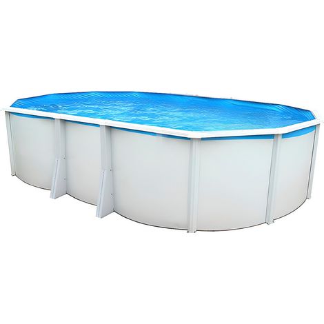 Piscine hors-sol acier ovale 640x366x132cm – Filtration à sable 3,6m³/h – Capacité 27.500L – Parois anti-corrosion – TOI