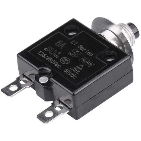 5A Resettable Thermal Circuit Breaker – Overload Protection – Voltage 50V DC, 125-250V AC – Manual Reset (1/5)
