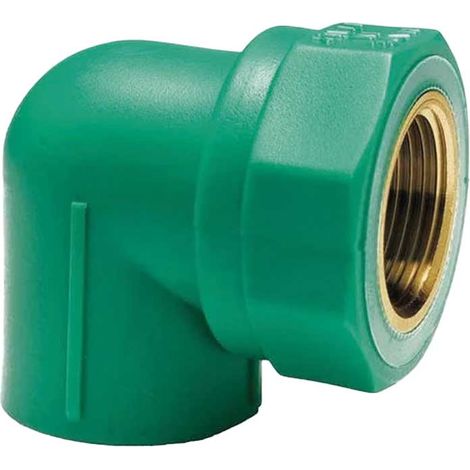 "GOMITO A 90° FILETTATO FEMMINA IN PPR VERDE PN25 Ø25 x 1/2""""F"