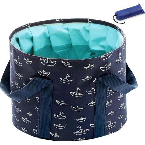 Bain de pieds pliable bain de pieds portable bain de pieds spa bain de pieds ménage bain de pieds camping en plein air bleu marine (1/5)