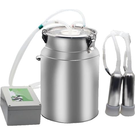 Machine à Traire Électrique, Capacité de 10 Litres, Matériau en Acier Inoxydable, Fonctionnement Sans Mains, Fonction de Massage Bionique, Adaptée à l'Élevage de Bétail (1/4)
