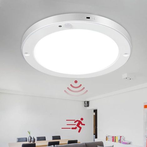 EASYCOMFORT Plafonnier LED avec Détecteur de Mouvement - 18W 1200LM 4000K Blanc - 22cm - 2 Modes - Idéal pour Salon, Chambre, Couloir (1/5)