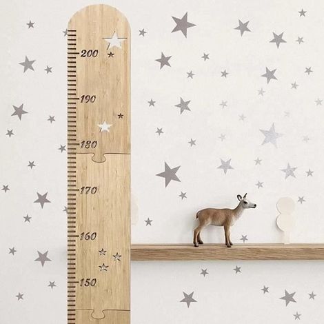 Toise Murale Enfant - Règle À Mesurer en Bois - Enfant (1/4)