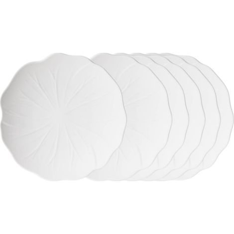 Table Passion - Assiette plate Dahlia blanche 27 cm (lot de 6)