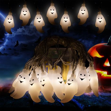 Halloween-Lichterkette, 3 Meter, 20 Stück, Geisterlichter, Raumdekoration (1/5)