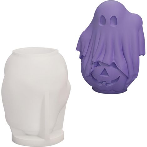 Citrouille Fantôme Moule en Silicone Silicone Halloween Moules en Résine Bougie Bougie Savon Home Decoration (1/5)
