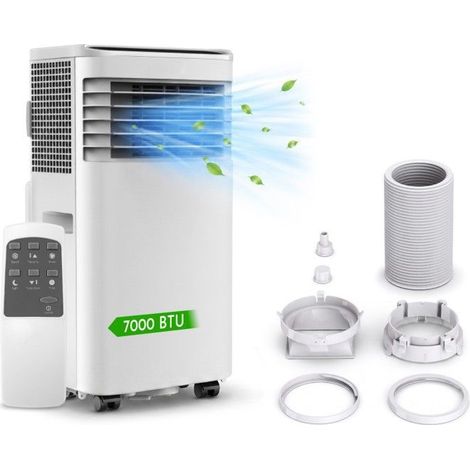 Climatiseur mobile - 7000 BTU - Télécommande - Jusqu'à 16 m² - 22 kg (1/4)