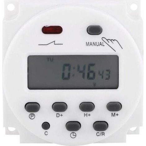 Minuterie numérique LCD Commutateur de temps de micro-ordinateur programmable hebdomadaire Minuterie de relais 17on17off Étiquette (1/4)