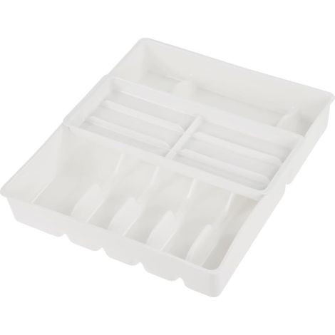 keeeper Portaposate con scomparto per piccoli utensili, 13 scomparti, Accessorio da cassetto, 38 x 42,5 x 7,5 cm, Filippa, Bianco (1/5)