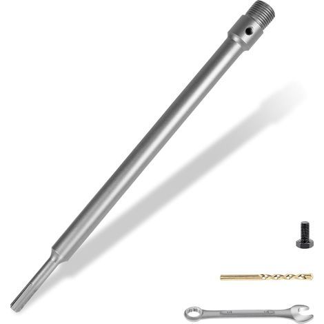 1 Prolunga per sega a tazza SDS-Plus, impugnatura rotonda da 350 mm, filettatura M22, acciaio ad alta resistenza, per forare pareti, soffitti e pavimenti (1/5)