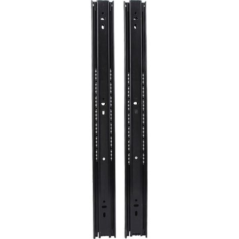 Coulisses de tiroir 30,5 cm (12 pouces), 3 pièces, à billes, flexibles, noires (1/5)