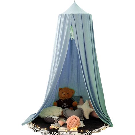1 Canopy lit fille, tissu polyester doux, rideaux plissés, décor chambre enfant, tente de jeu lecture (1/5)