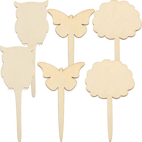 30 Stück Pflanzenetiketten aus Holz, Blumenbeeteinsätze, Pflanzen- und Blumenetiketten, Gartenbedarf-10.8x6CM (1/3)