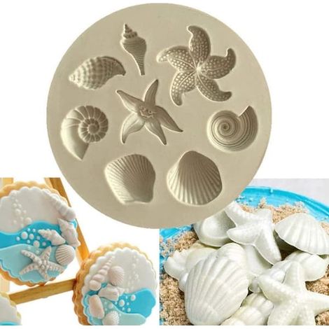 Seashells Shell Starfish Silicone Mold Shape Mint (1/5)