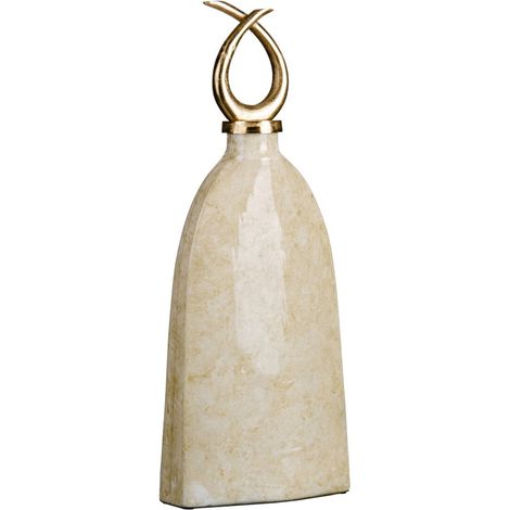 Vase 24 x 13 x 64 cm Verre Doré Métal Blanc