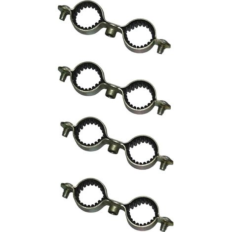 4x collier double de fixation murale 20mm isophonique caoutchouc plomberie raccord tuyau tube