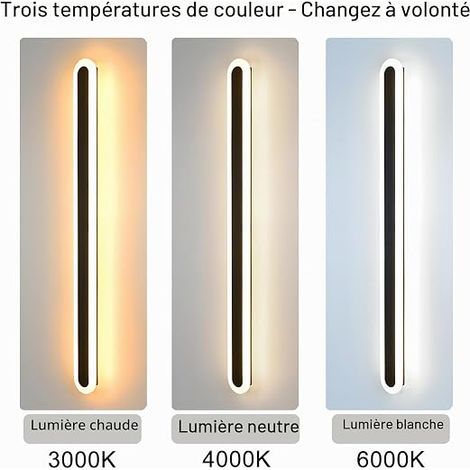 20W 2250LM Indoor LED Wall Light Bedroom, 44.5 cm Aluminium Wall Light Living Room, Kitchen, Hallway, Stairs, Warm White 3000K (1/2)