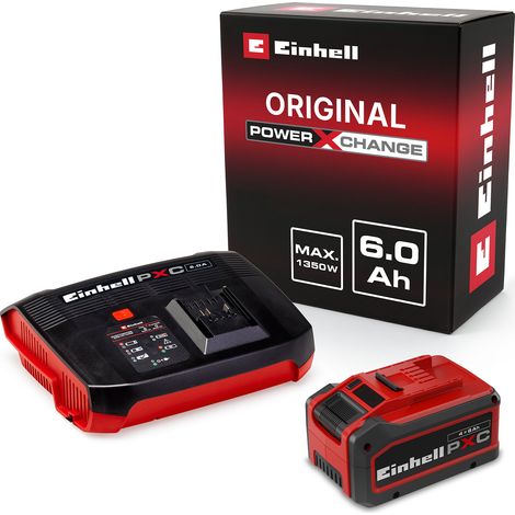 Original Einhell Starter Kit PXC 4-6 Ah & 6A Boostcharger (18 V, 1350 W, Multi-Ah Akku + 6 Ampere Ladegerät, 60 min Ladezeit, Power X-Change, Li-Ion, Boost-Modus, Lademanagement) (1/5)