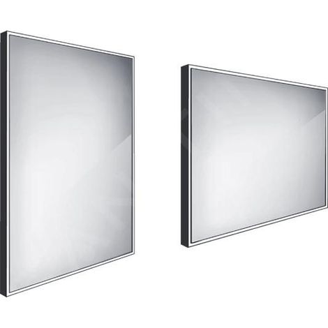 Nimco Miroirs - Miroir avec lumière LED, 600x800 mm, aluminium/noir ZPC 13002-90 (1/5)