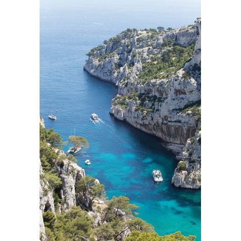 Tableau sur toile calanque d'En Vau vue du ciel 65x97 cm - Impression sur Toile Murale Décorative - Image imprimée en HD sur Toile - Toile sur Châssis en Bois FSC - Fabriqué en France (1/4)