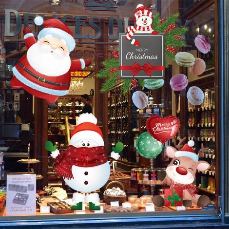 8 autocollants de flocons de neige de Noël pour vitres, Xm (1/4)