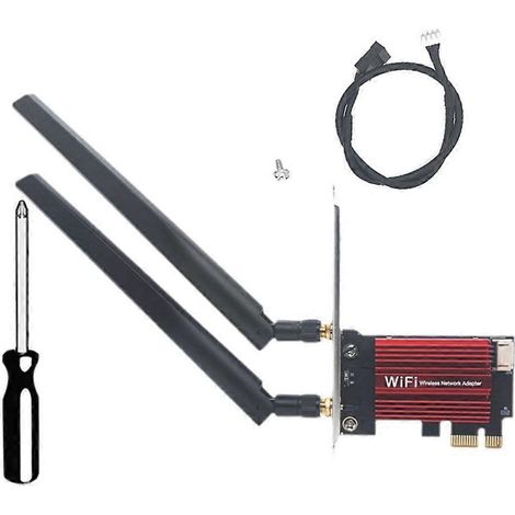 MT7927 Wi-Fi-Karte mit zwei 8-dB-Antennen, Tri-Band 2,4 GHz/5 GHz/6 GHz, 8774 MHz, Gigabit Bluetooth 5.4-Adapter. (1/5)
