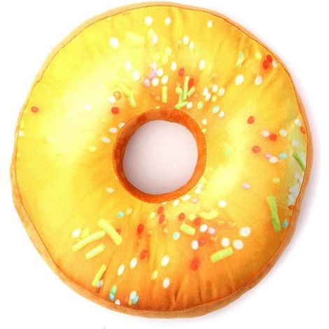 Coussin en tissu uni motif donut, coussin de chaise de salle à manger, coussin de canapé, coussin de décoration intérieure, cadeau