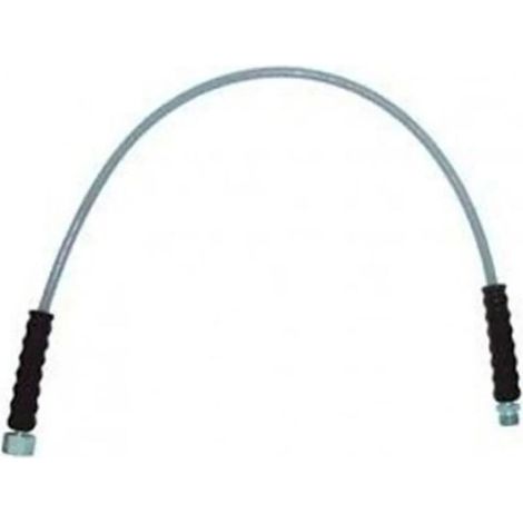 Tuyau haute pression CO2 pour installation de tirage - 1m avec écrou hexagonal et filetage extérieur W 21,8 x 1 1/4" - Flexible, résistant à 345 bar, protection anti-coudes, noir