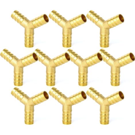 10 Pièces 6mm Barb de tuyau en laiton, 3 voies en forme de Y tuyau de raccordement Intersection/liquide/carburant/air (1/5)