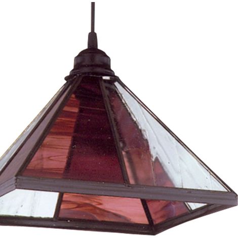 Colgante farol piramide violeta 1xe27 regx27 (1/2)