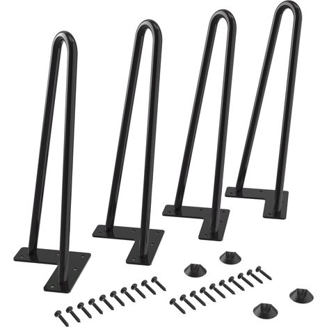 Patas de metal para mesa de centro, 4 unidades, 30 cm, 10 mm de diámetro, para muebles, para mesa de comedor, armario, armario.