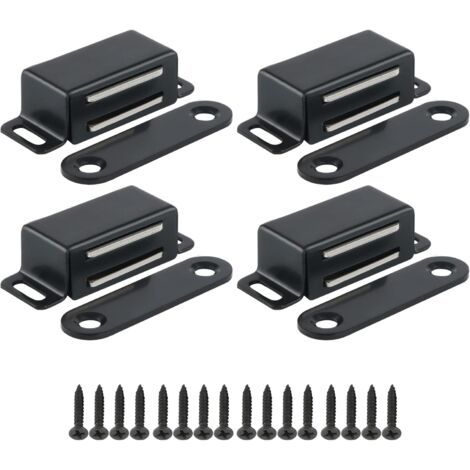 QORVA-Aimants de 4,6 cm pour portes d'armoires de cuisine, loquet magnétique pour tiroirs et placards, acier inoxydable, noir. (1/5)