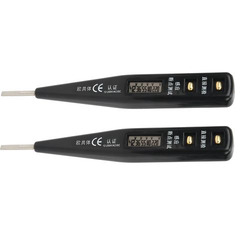 2 Stück Empfindlichkeitsprüfstift mit digitaler Anzeige, elektrischer Kompaktstift, Spannungsdetektor, Multifunktion (1/5)