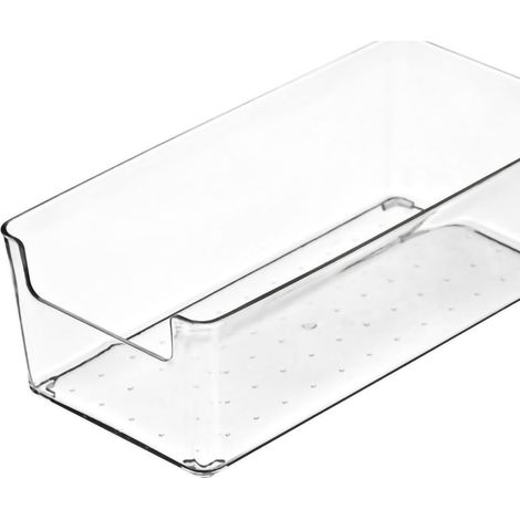 Boîtes de rangement pour tiroirs en plastique transparent durable, compartiments organisateurs pour cuisine, petits rectangles. (1/5)
