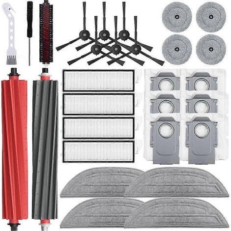 Pièces détachées pour aspirateur robot Roborock S8 MaxV Ultra/G20S : brosses latérales principales, filtre HEPA, lingette de nettoyage, sacs à poussière et accessoires. (1/5)