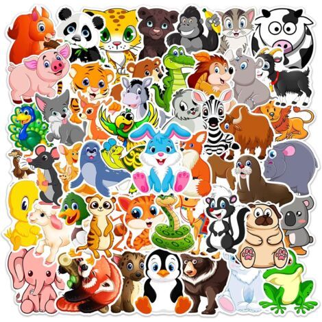 130 Pièces Autocollants Animaux, Autocollants Forêt, Graffiti Autocollants, Vinyle Imperméable, pour Ordinateurs Portables, Valises, Bouilloires, Voitures, Motos, Vélos, Skateboards, Guitares (1/5)