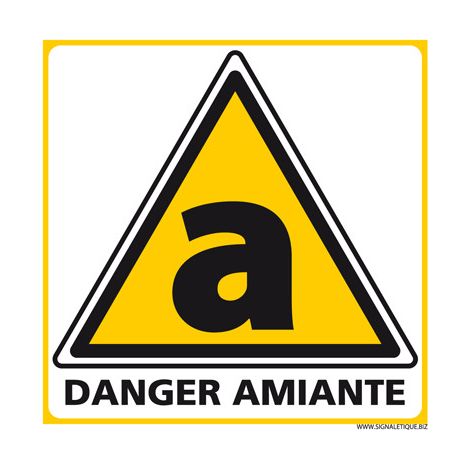 Panneau de DANGER SUR AMIANTE (C1247) - Adhésif - 250 x 250 mm