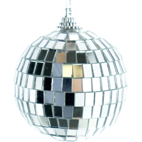 Weihnachtskugel Disco Silberfarben mit Spiegelplättchen Ø 6 cm