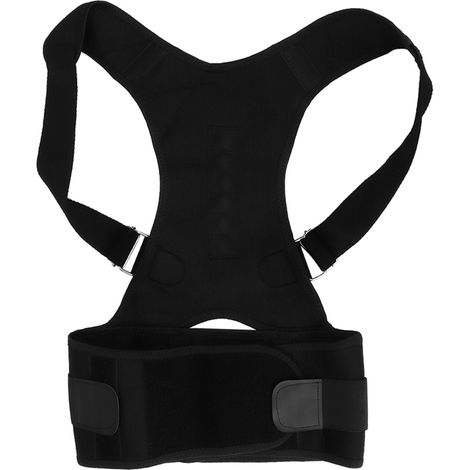 Correcteur de Posture Homme Femme - Ceinture de Soutien Dorsal pour Dos et Épaules, Noir Taille XXL (1/5)