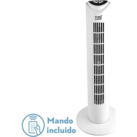 FABRILAMP Fan De Tuka Tower White 3 Vel 50w/Quake Oscillating Timer 80x25x25 Cm (1/2)
