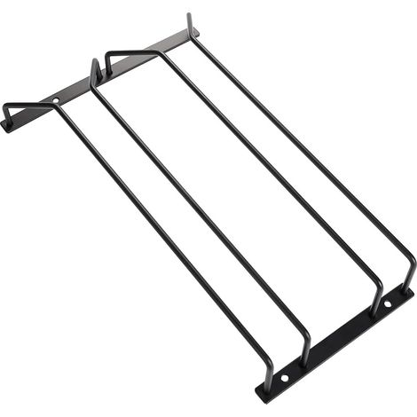 wine glass holder 35cm black wine glass holder under shelf wine glass rack rack stemware storage rack for bar kitchen 2 rows (1/5)